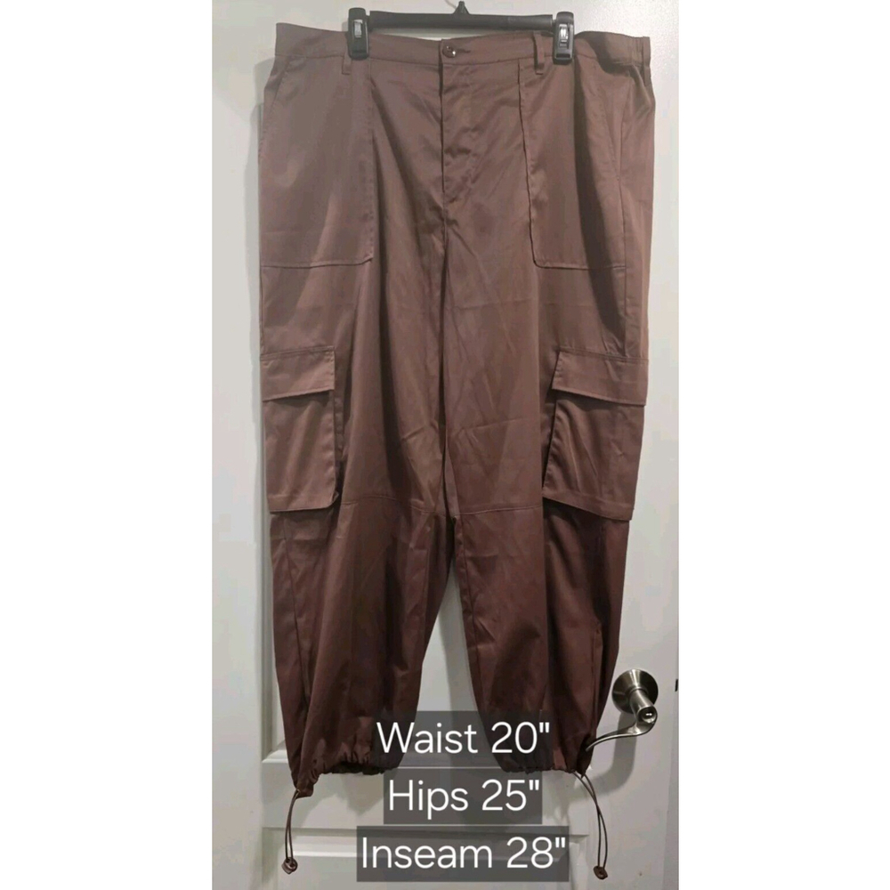 Celebrity Pink Jogger Cargo Pants Size‎ XXXL Brown Lightweight Stretch EUC